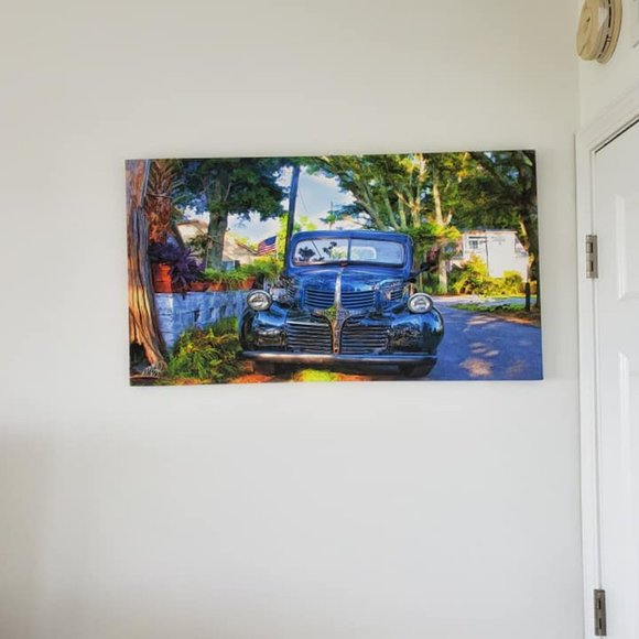 NEW Digital Art on canvas - Vintage Blue Truck - Picture 4 of 7